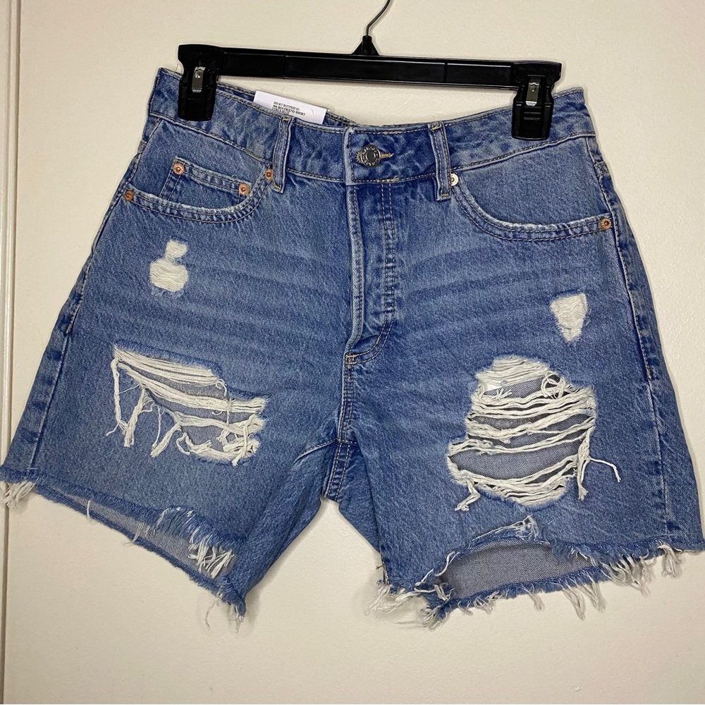 GARAGE NWT 90s Boyfriend Blue Ripped Shorts